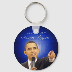 January 20: Change Begins (Obama Inauguration) Key Ring