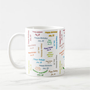 January, 22 Birthday Mug