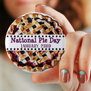January 23rd is National Pie Day Food Holidays 6 Cm Round Badge