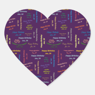 January, 24 Birthday Sticker