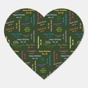 January, 26 Birthday Sticker