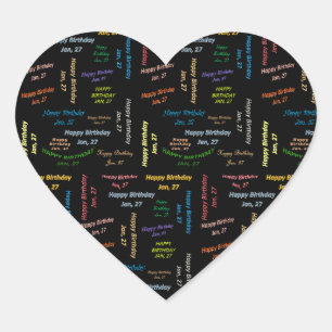 January, 27 Birthday Sticker