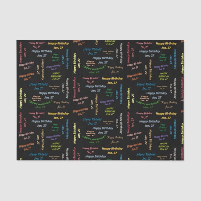 January, 27 Birthday Tissue Paper (Front)