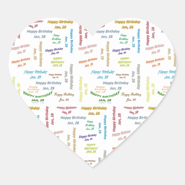 January, 28 Birthday Sticker (Front)