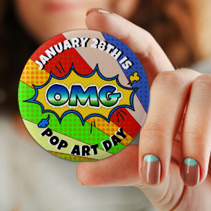 January 28th is Pop Art Day   Holiday Button