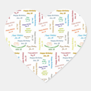 January, 29 Birthday Sticker