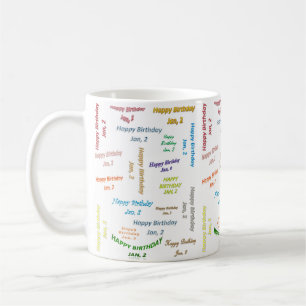 January, 2 Birthday Mug