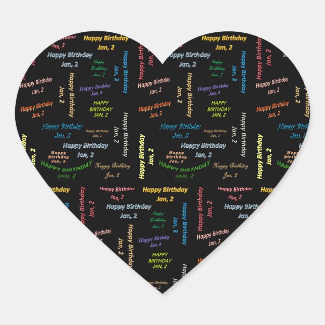 January, 2 Birthday Sticker (Front)