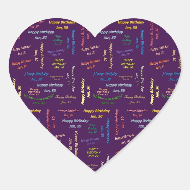 January, 30 Birthday Sticker (Front)