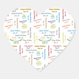 January, 31 Birthday Sticker