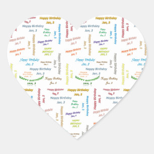 January, 3 Birthday Sticker