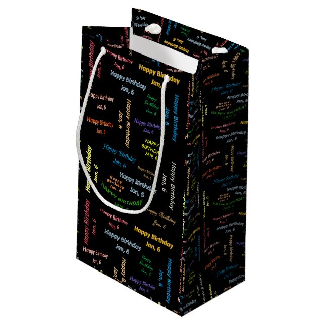 January, 6 Birthday Gift Bag (Back Angled)