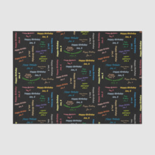 January, 6 Birthday Tissue Paper
