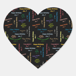 January, 7 Birthday Sticker