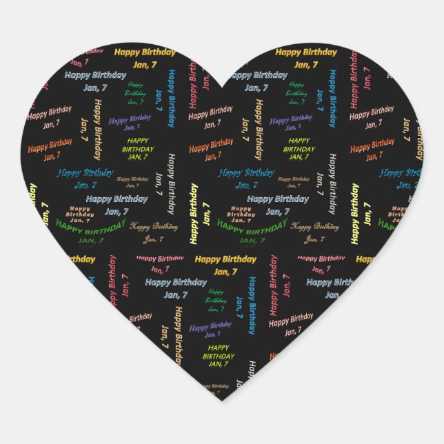 January, 7 Birthday Sticker (Front)