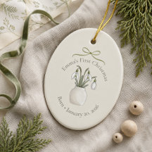 January Birth Flower Baby’s First Christmas 