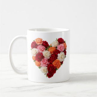 January Birth Flower Carnation Heart Coffee Mug