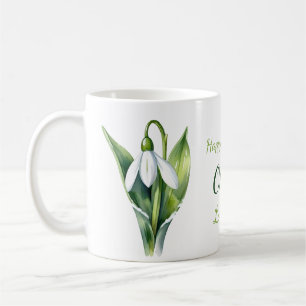 January birth flower gifts White snowdrop flower Coffee Mug