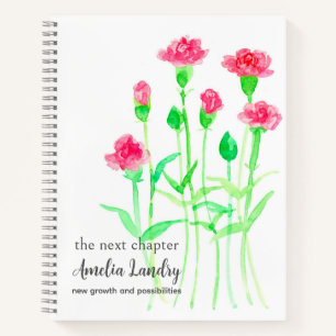 January Birth Flower Journal Pink Carnation Flower