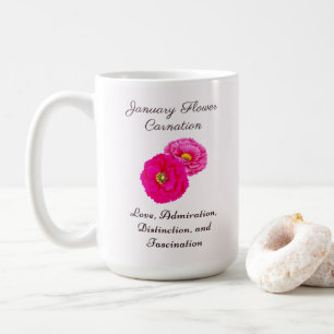 January Birth Month Flower Carnation Elegant Flora Coffee Mug