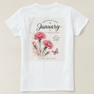 January Birth Month Flower Carnation Women's Flora T-Shirt