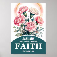 January Birth Month Flower Christian Nursery Art