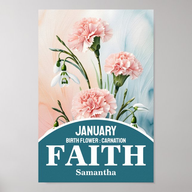 January Birth Month Flower Christian Wall Art (Front)