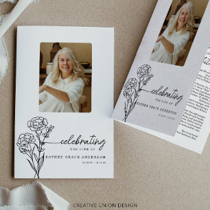 January Birth Month Flower Funeral Program Flyer