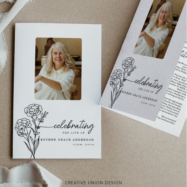 January Birth Month Flower Funeral Program Flyer (Creator Uploaded)