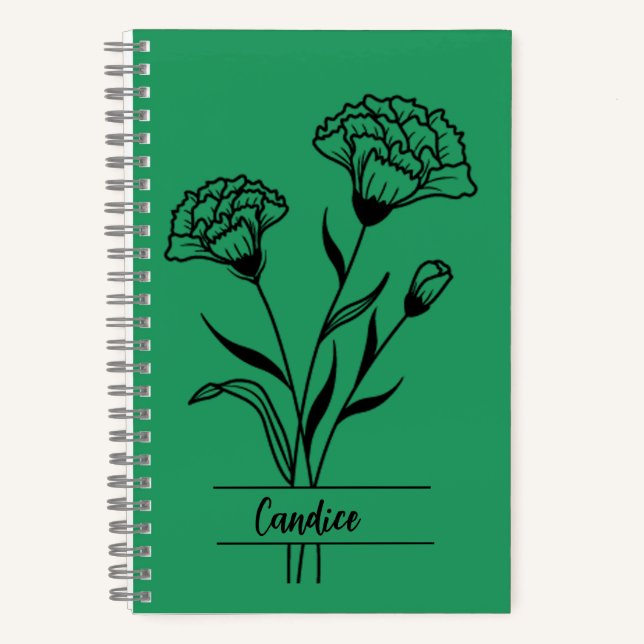 January Birth Month Flower Notebook (Front)