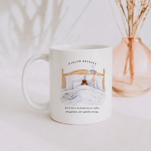 January Birth Month Girl   Monogram  Coffee Mug