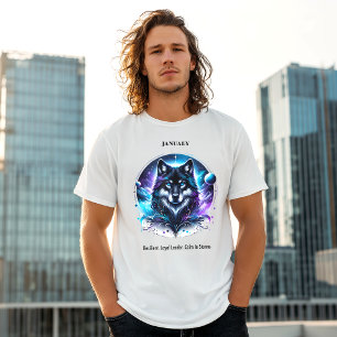 January Birth Month Spirit Animal Wolf T-Shirt