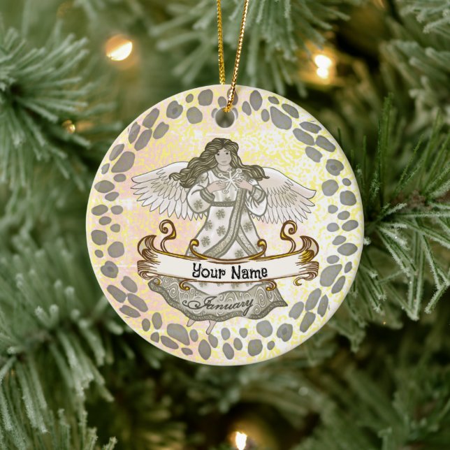 January Birthday Angel birthday custom ornaments (Tree)