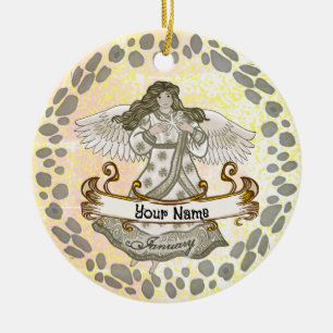 January Birthday Angel birthday custom ornaments
