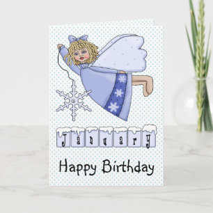 January Birthday Angel Card