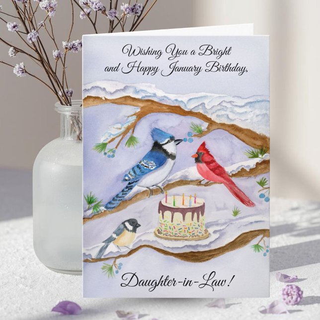 January Birthday Backyard Birds Daughter-in-Law Card (Creator Uploaded)