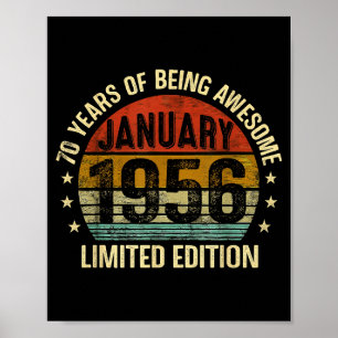 January Birthday Est 1956 Limited Edition Vintage Poster