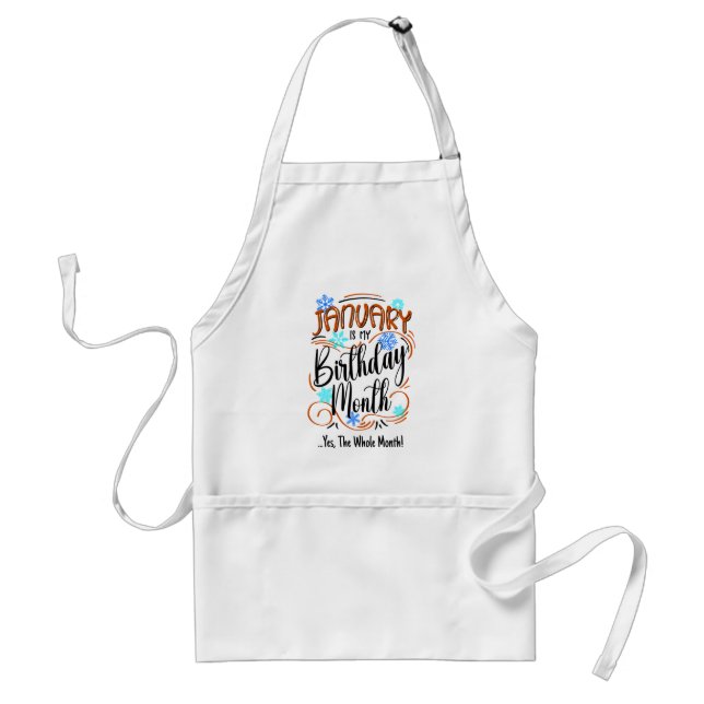 January Birthday Month, Whole Month, Celebration Standard Apron (Front)