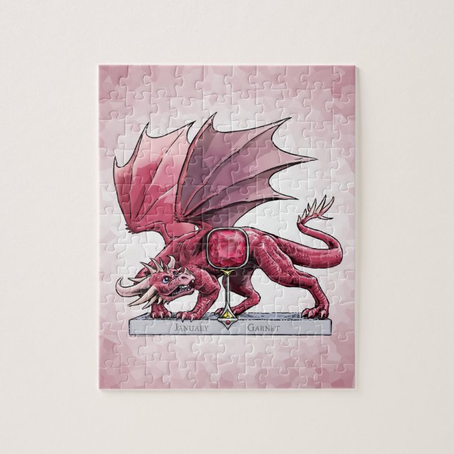 January Birthstone Dragon - Garnet Jigsaw Puzzle (Vertical)