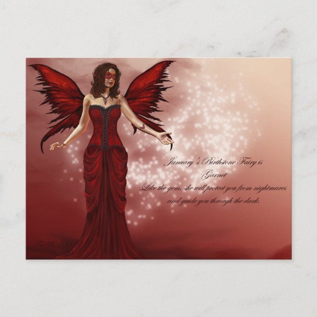 January Birthstone Fairy Postcard (Front)