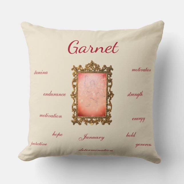 January birthstone Garnet Fairy Cushion (Front)