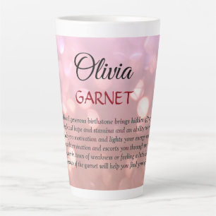 January Birthstone Garnet Latte Mug