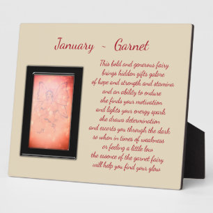 January birthstone Garnet Plaque