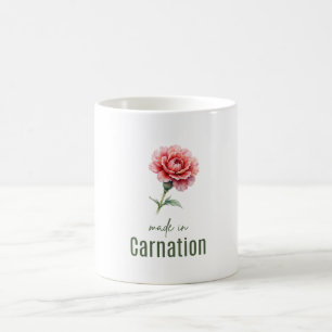 January Carnation Birth Flower Cup Art Watercolor
