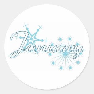 January Classic Round Sticker