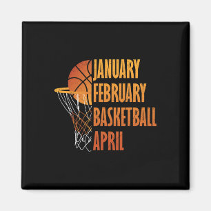 January February Basketball April Fun Retro Appare Magnet