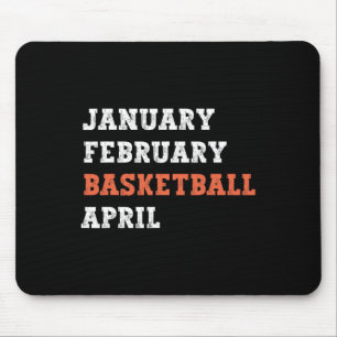 January February Basketball April Fun Vintage Retr Mouse Mat