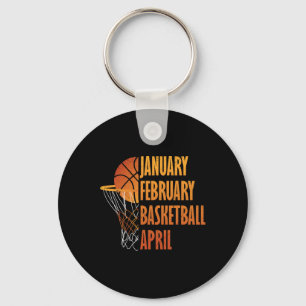 January February Bysketbyll April Fun Retro Appare Key Ring