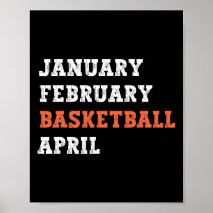 January February Bysketbyll April Fun Vintage Retr Poster