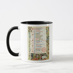 January; figures eating and drinking mug